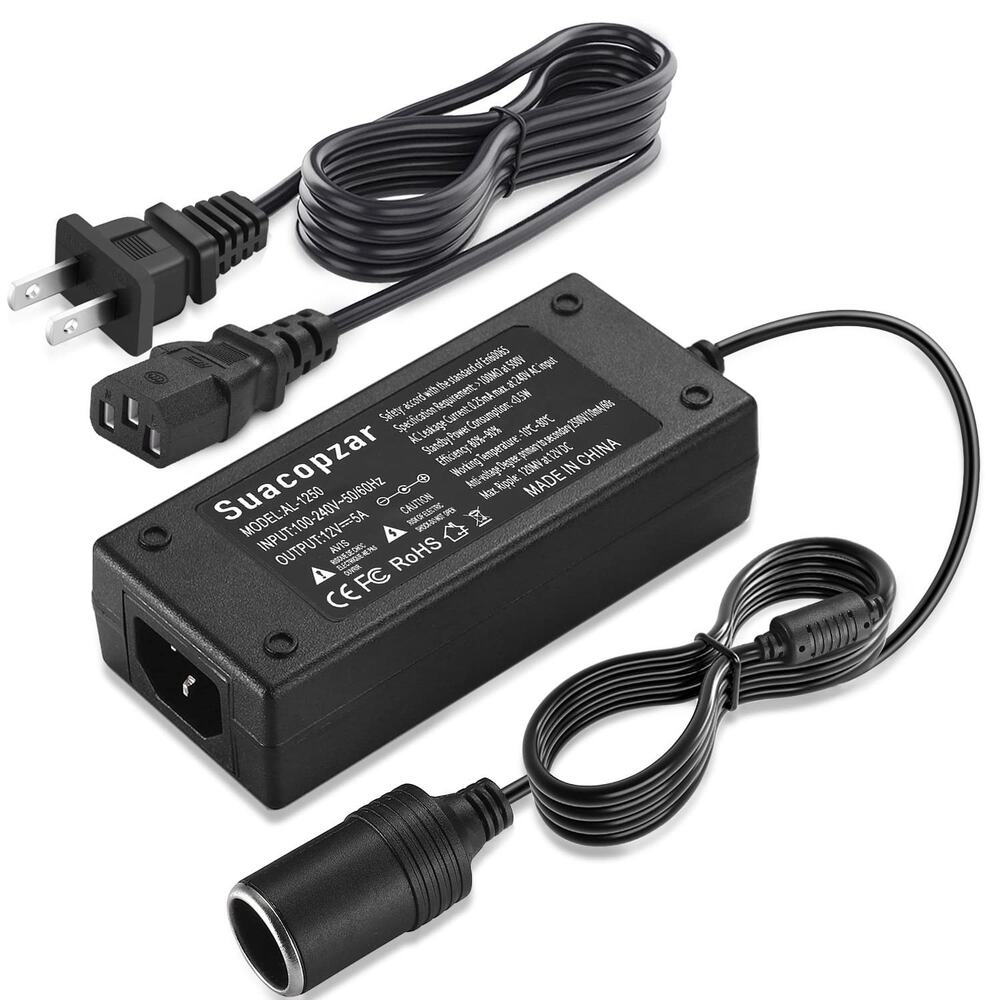 Suacopzar AC To DC Converter 12V Car Cigarette Lighter Socket (NOT For Air Compr